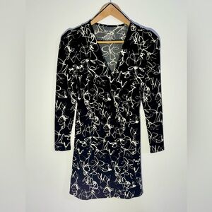 NWT Nine West Long Sleeve Dress Black / White Size XS